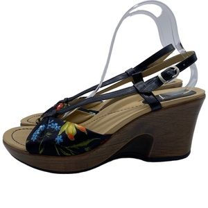 Dansko Naomi Women's Floral Wedge Sandal Colorful Open Toe 9.5